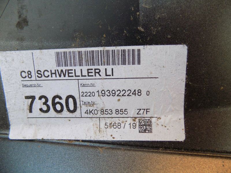 AUDI A6 C8 4K 2018-ON LEFT SIDE SKIRT SILL COVER GREY 4K0853855