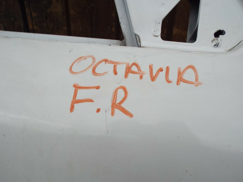 Skoda Octavia MK2 2004-2008 Front Door Right Driver Side O/S White