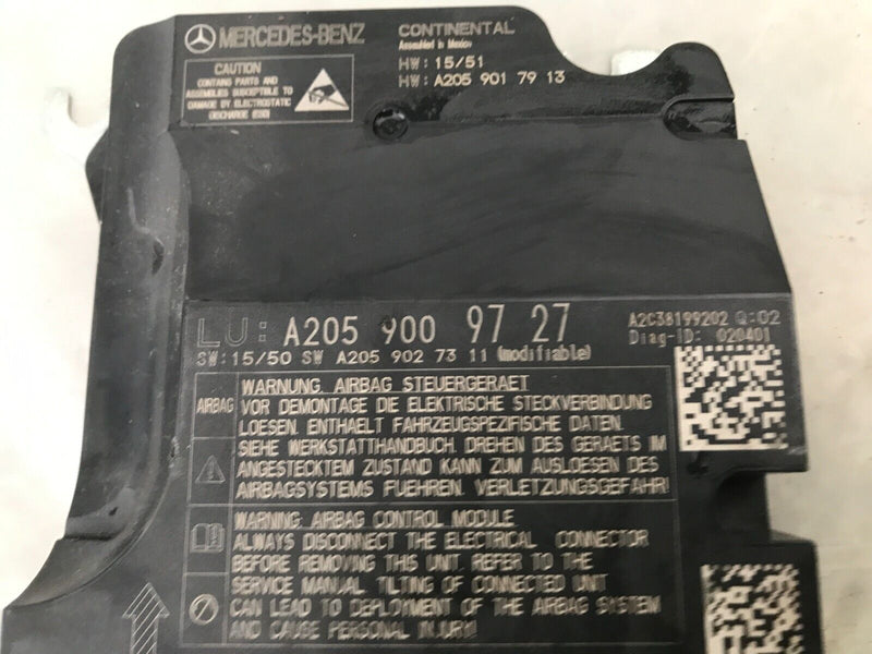 MERCEDES GLC X253 2016-21 AIRBAG CONTROL UNIT ECU MODULE SRS A2059009727