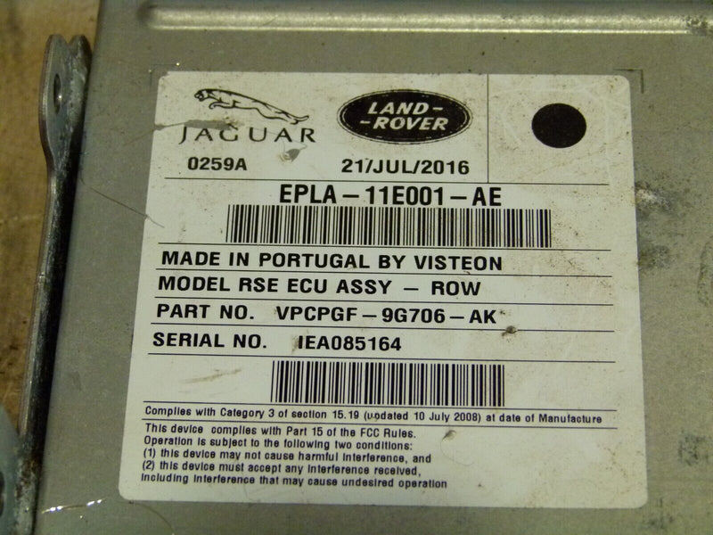 RANGE ROVER SPORT 13-17 ENTERTAINMENT ECU MODULE UNIT GENUINE EPLA11E001AE
