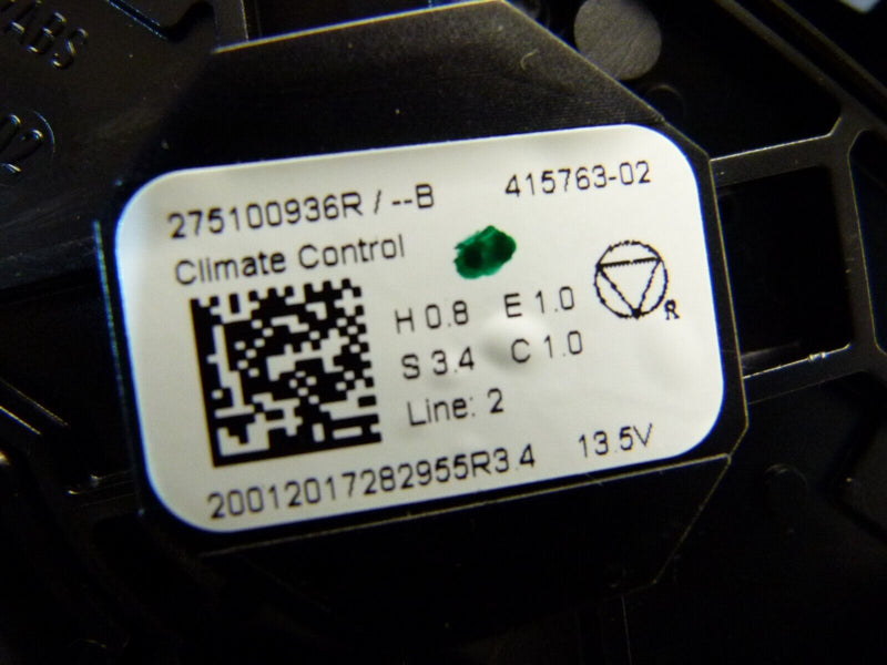 RENAULT CAPTUR 2020-ON AIR CONDITIONING CONTROL PANEL 275100936R