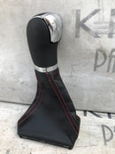 SKODA RAPID NH 13-22 GEAR STICK DSG LEATHER KNOB GAITER RED THREAD 5JC713123Q