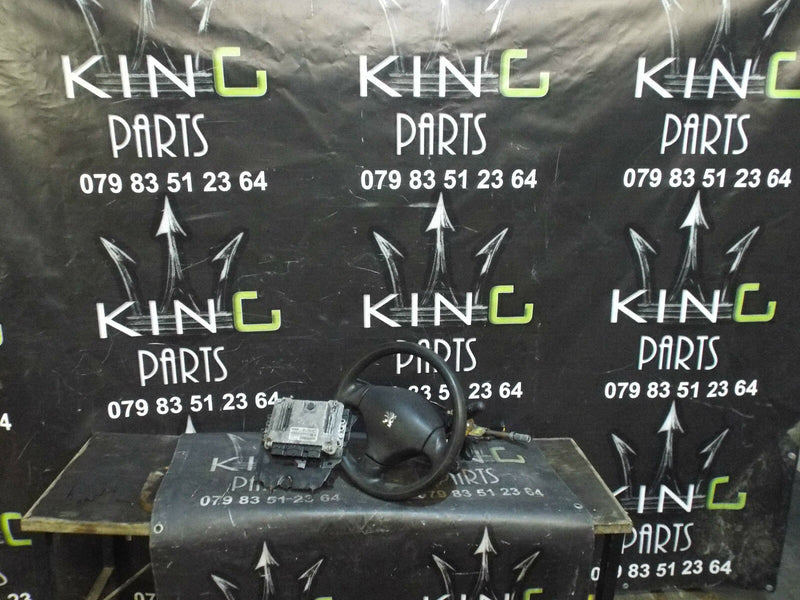 PEUGEOT 206 1.4 HDI 98-09 ECU KIT, IGNITION BARREL, STEERING & DRIVERS STAIRBAG