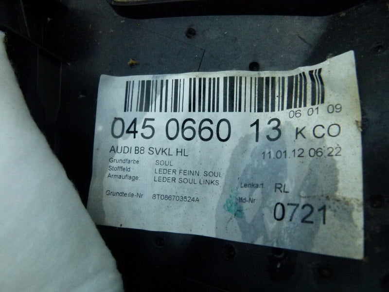 AUDI A5 8T 2007-11 REAR LEFT SIDE DOOR CARD COVER GENUINE 8T0867035