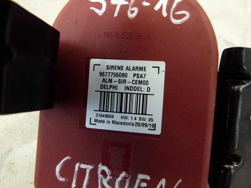 CITROEN C4 2013-2016 ANTI THEFT ALARM SIREN GENUINE 9677756080