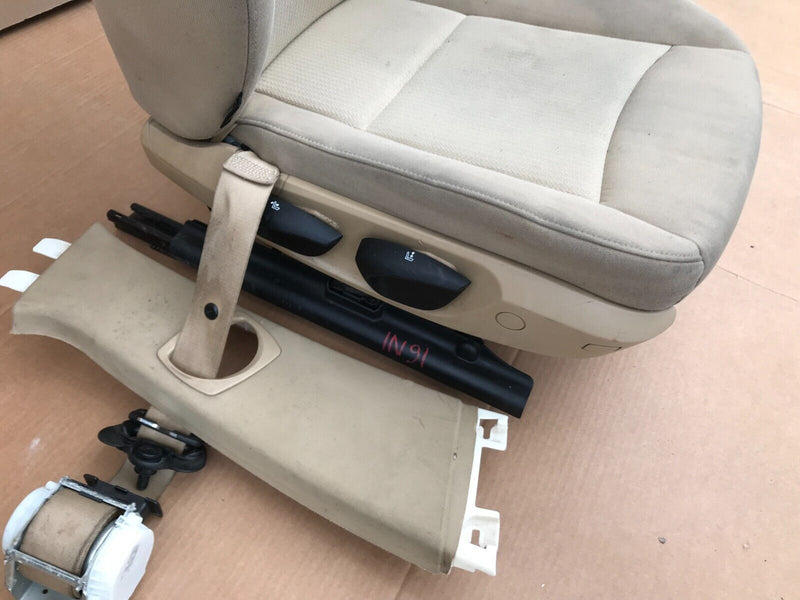 BMW E90 E91 GENUINE FRONT SEAT RIGHT DRIVER SIDE & SEATBELT CREAM COLOUR !!
