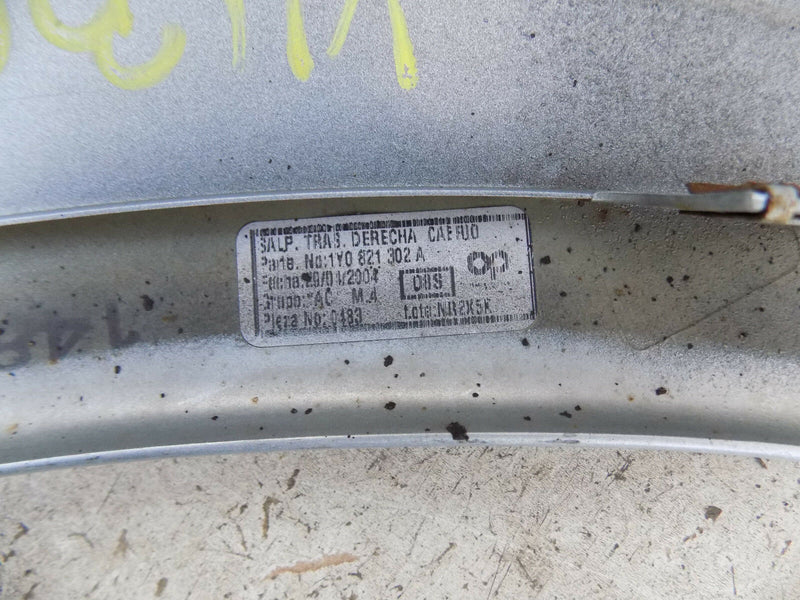 VW NEW BEETLE (1Y) 2003-2011 CABRIO REAR FENDER WING RIGHT SIDE 1Y0821302